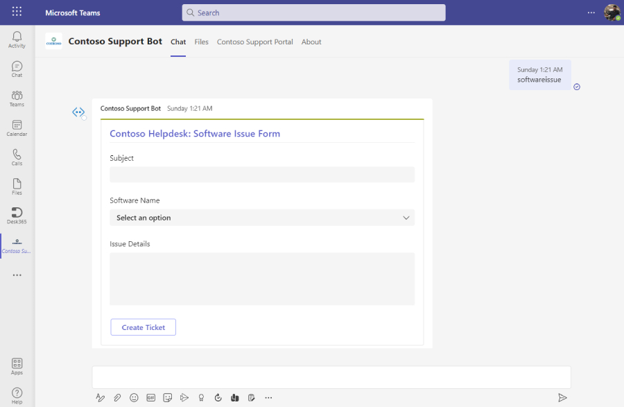 desk365- Customize the Support Bot