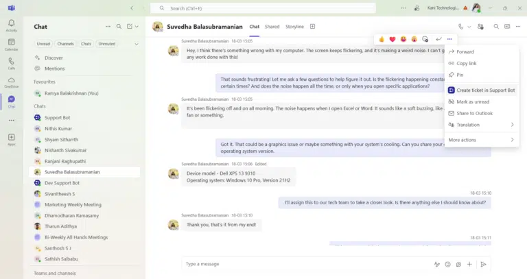 MS teams helpdesk