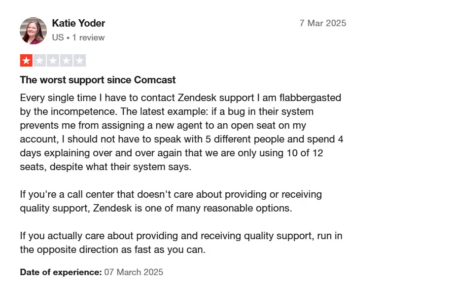 zendesk reviews trustpilot